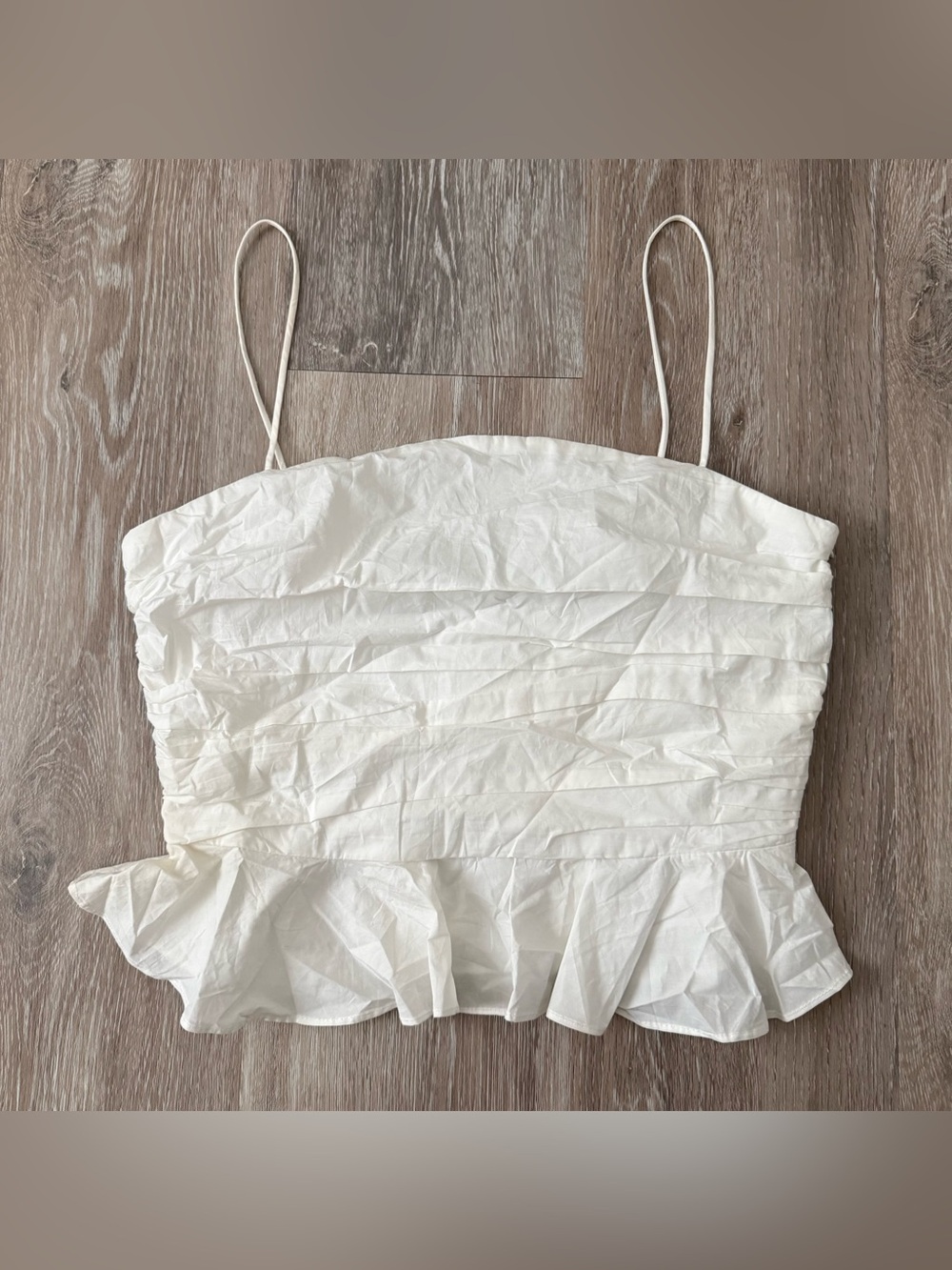 Nasty Gal White Ruched Strappy Bralette Crop Cami